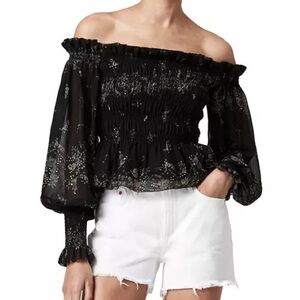 All Saints Lara Black Initium Top US 6